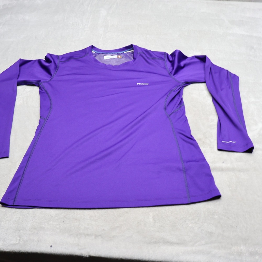 Columbia Shirt Women Large Purple Midweight II Omni-Heat Long Sleeve Baselayer